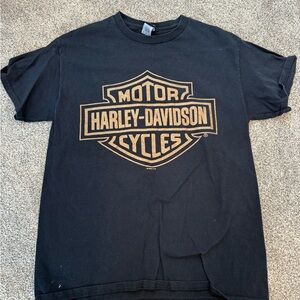 Harley-Davidson Black and Gold Logo Tee